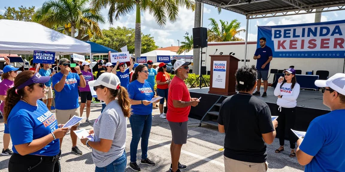 Supporters rallying for Belinda Keiser’s campaign against Casey Askar in FL-22.
