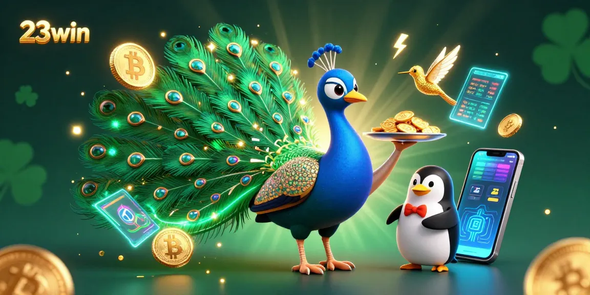 Experience the thrill of 23win with immersive 3D casino visuals showcasing vibrant characters and crypto elements.