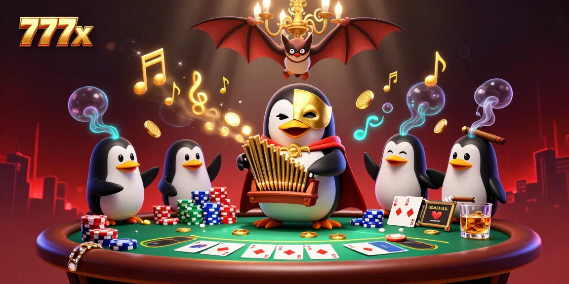 Experience the excitement of 777x as the phantom opera penguin plays an organ that showers golden coins.