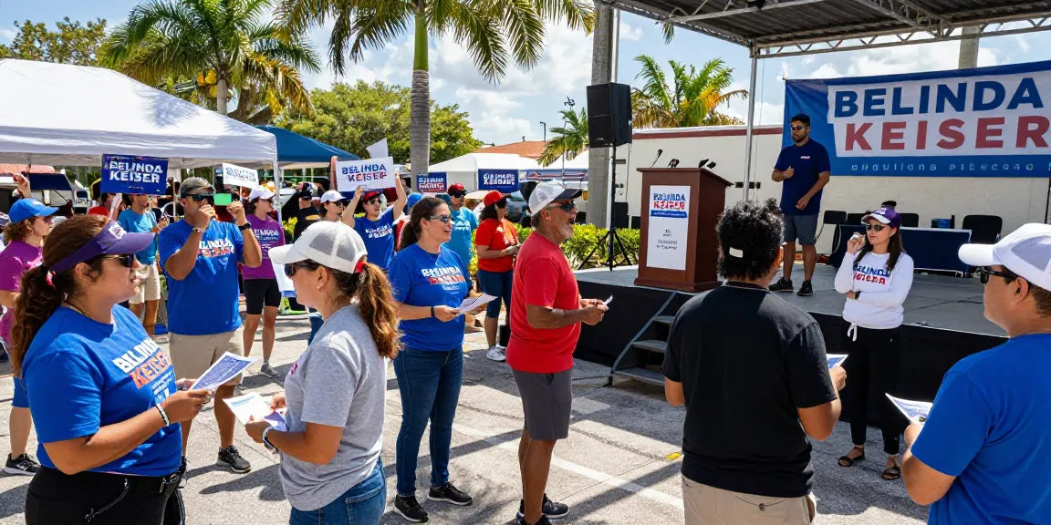 Supporters rallying for Belinda Keiser’s campaign against Casey Askar in FL-22.