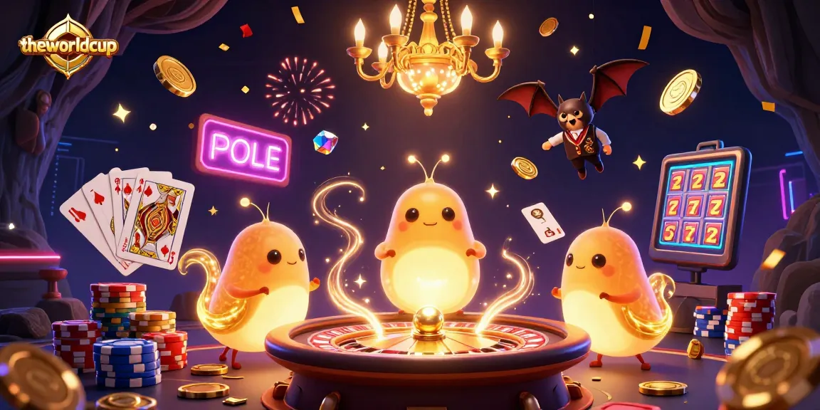 Theworldcup showcases a vibrant casino scene with glowworms and a bat dealer, highlighting the thrill of gambling.