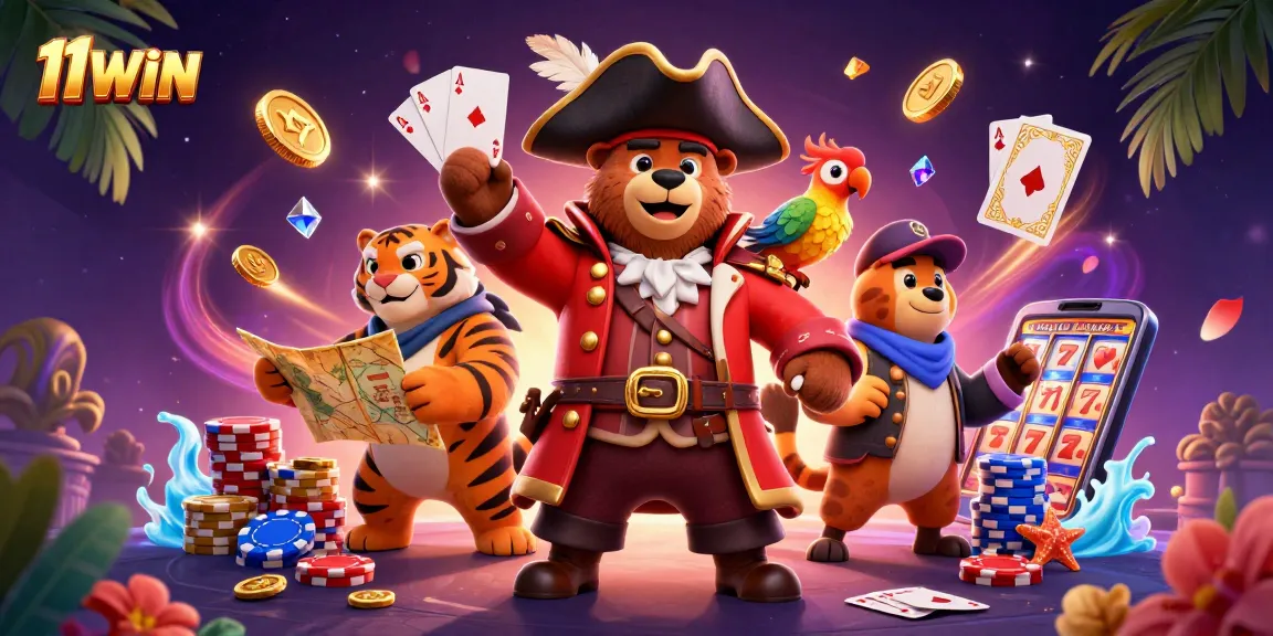 Engage with 11WIN's thrilling 3D casino adventure featuring dynamic characters and vibrant gaming elements.