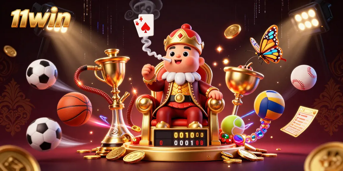 Experience the enchanting world of 11WIN with a botanic casino scene showcasing vibrant characters and sports elements.