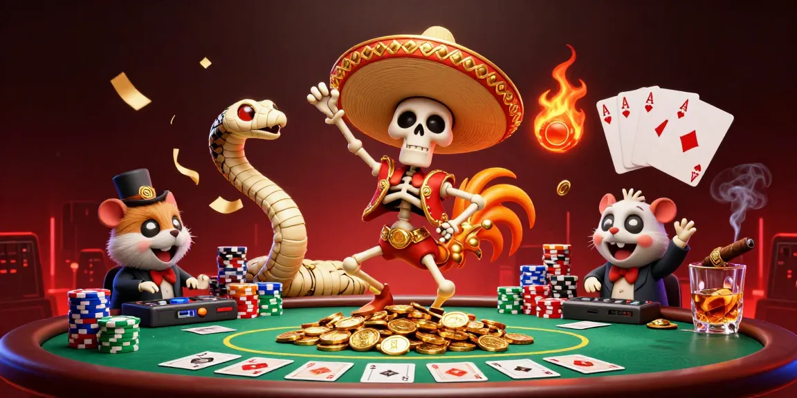 Experience thrilling moments with 11WIN as a mariachi rooster dances over golden coins in a vibrant casino scene.