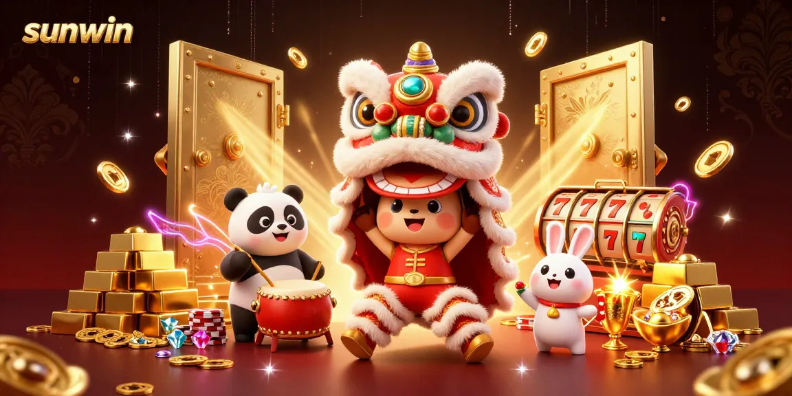 Spin to win big with sunwin's vibrant lion dance and casino treasures!
